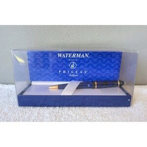 Waterman Phileas Ballpen Blue Gold Marble Ball Pen New in Box Sealed Paris 81007